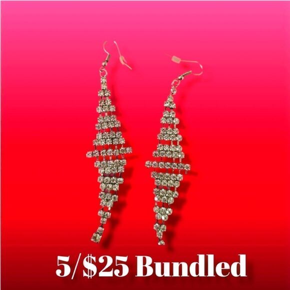 Crystal Drop Earrings for Pierced Ears NWOT Never Worn After Five Look - Picture 1 of 4